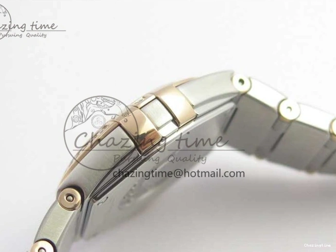 0212 NewStyle Constellation Ladies 27mm ZF 1:1 Best Edition SS RG White MOP Dial Diamonds Bezel & Markers on SS RG Bracelet ETA Quartz 7943